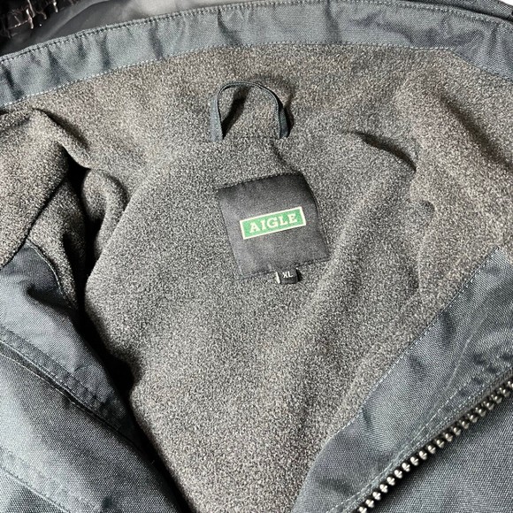 Aigle 1853 Heavy Set Full Zip Hooded Green Bomber Jacket Arm Patch Mens Size XL - Picture 7 of 9